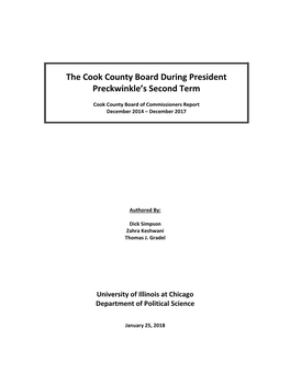 The Cook County Board During President Preckwinkle's Second Term