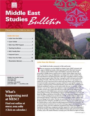 OSU Middle East Studies Bulletin Autumn 2007