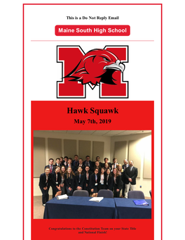 Hawk Squawk May 7Th, 2019