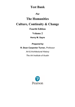 Test Bank the Humanities Culture, Continuity & Change
