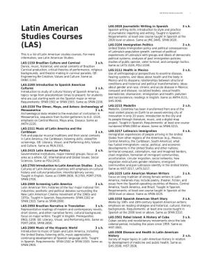 Latin American Studies Courses (LAS) 1