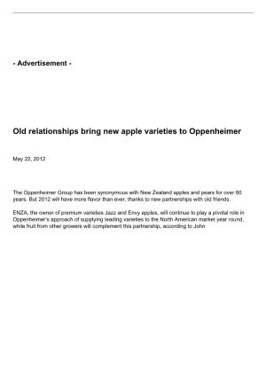 Old Relationships Bring New Apple Varieties to Oppenheimer