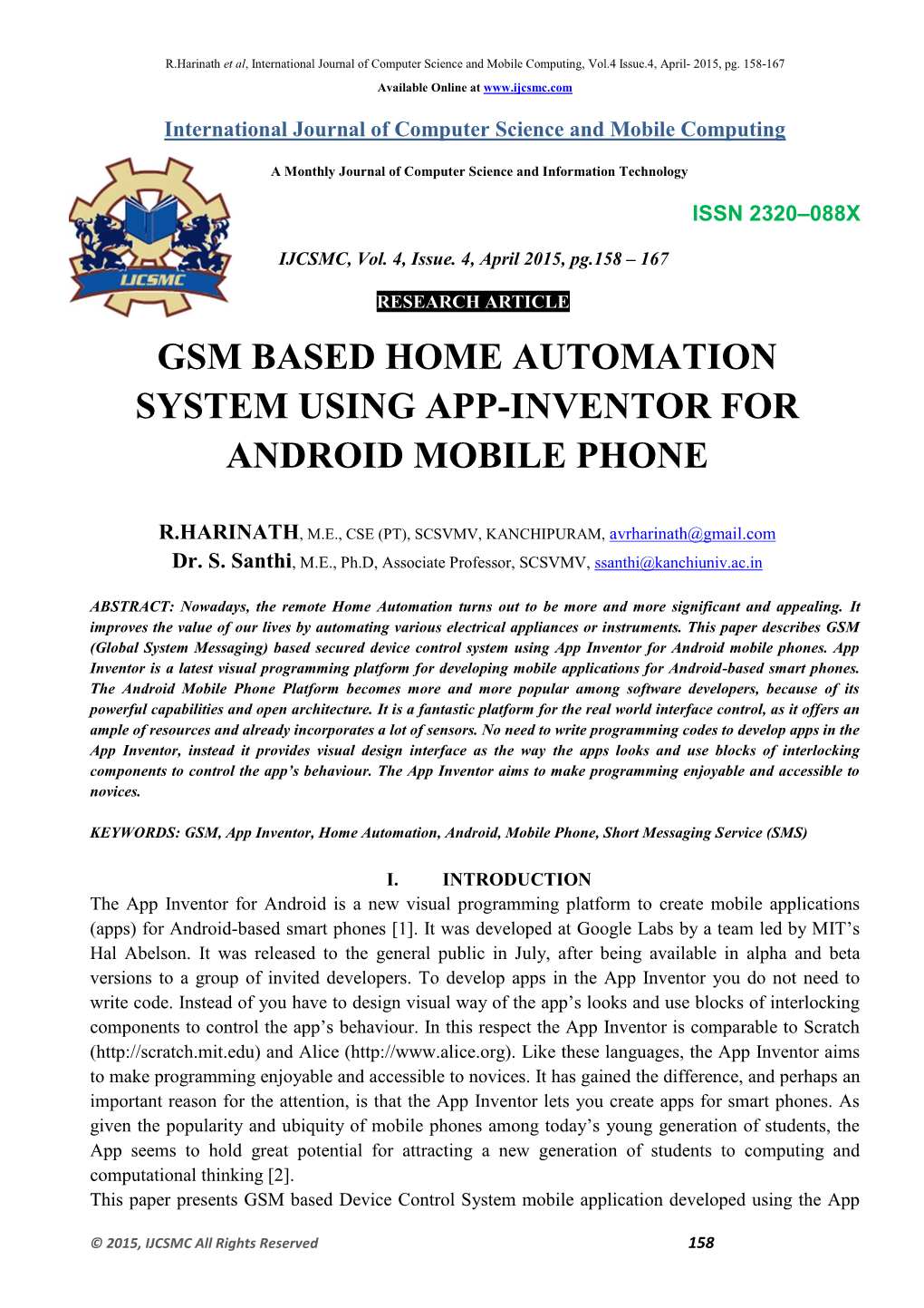 Gsm Based Home Automation System Using App-Inventor for Android Mobile Phone