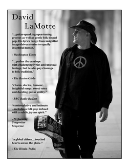 David Lamotte “...Guitar-Spanking Open-Tuning Grooves As Well As Gentle Folk-Tinged Pop