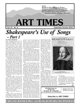 Shakespeare's Use of Songs