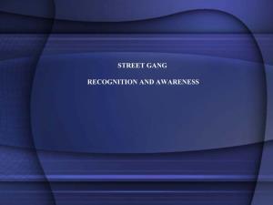 Street Gang Recognition and Awareness