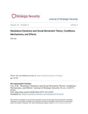 Resistance Dynamics and Social Movement Theory: Conditions, Mechanisms, and Effects