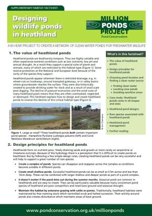 1. the Value of Heathland Ponds What’S in This Factsheet? Heathland Ponds Are Biodiversity Hotspots