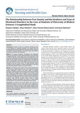 The Relationship Between Test Anxiety and the Incidence and Type