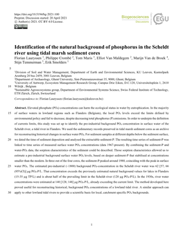 Identification of the Natural Background of Phosphorus in the Scheldt River Using Tidal Marsh Sediment Cores
