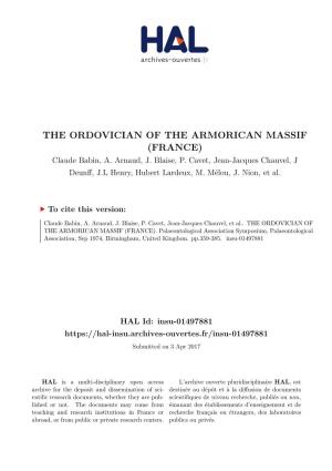 THE ORDOVICIAN of the ARMORICAN MASSIF (FRANCE) Claude Babin, A
