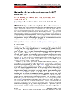 Halo Effect in High-Dynamic-Range Mini-LED Backlit Lcds