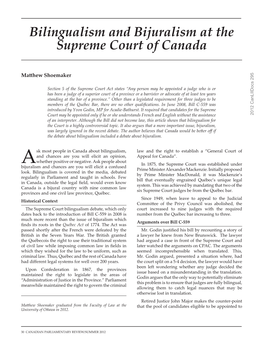 Bilingualism and Bijuralism at the Supreme Court of Canada