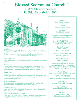 Blessed Sacrament Church 1029 Delaware Avenue Buffalo, New York 14209