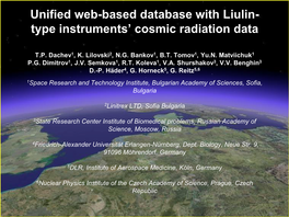 Unified Web-Based Database with Liulin- Type Instruments' Cosmic