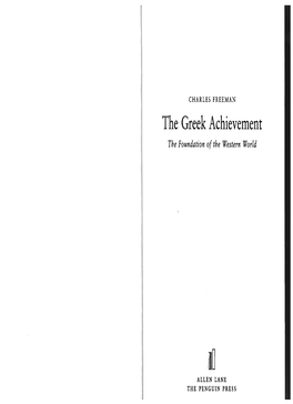 The Greek Achievement the Foundation of the Western World