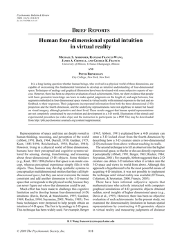Human Four-Dimensional Spatial Intuition in Virtual Reality