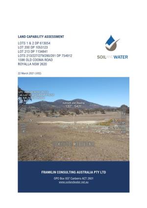 Land Capability Assessment Lots 1 & 2 Dp 613054 Lot 200