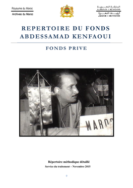 Repertoire Du Fonds Abdessamad Kenfaoui