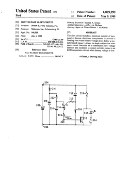 United States Patent [191 ' V[111 Patent Number: 4,829,290 Ford [45] Date of Patent: May 9, 1989