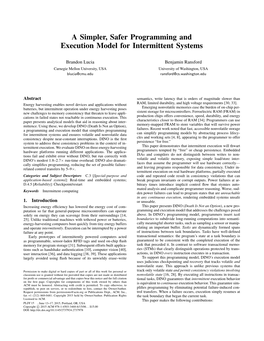 A Simpler, Safer Programming and Execution Model for Intermittent Systems