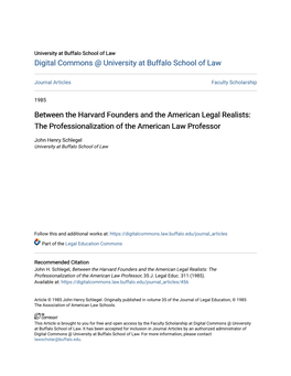 The Professionalization of the American Law Professor