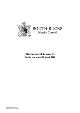 Statement of Accounts for the Year Ended 31 March 2018