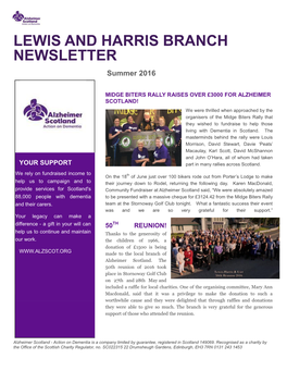 Lewis and Harris Branch Newsletter