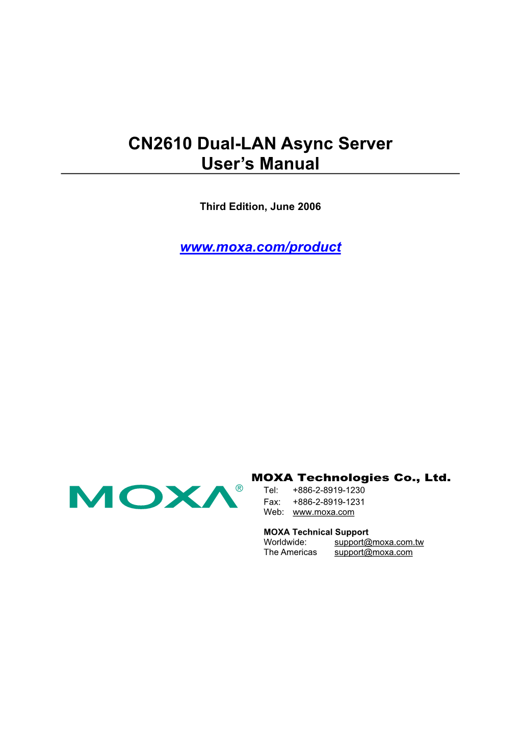 CN2610 Dual-LAN Async Server User's Manual