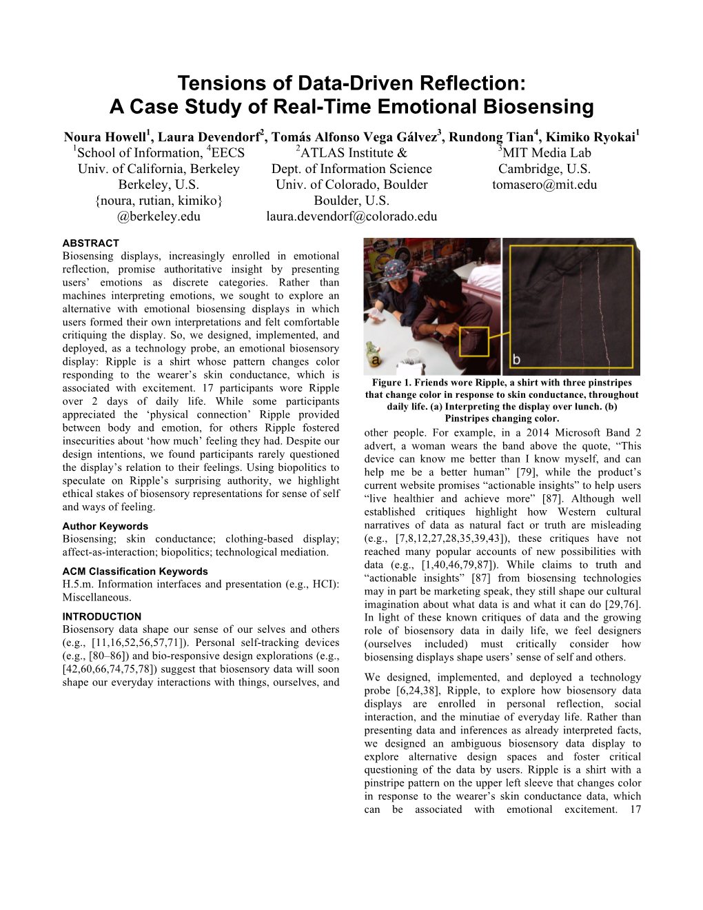 A Case Study of Real-Time Emotional Biosensing