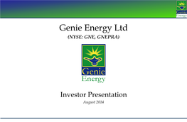 Genie Energy Ltd (NYSE: GNE, GNEPRA)