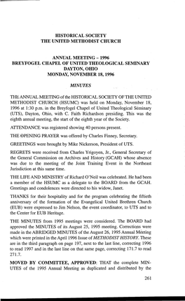 Historical Society the United Methodist Church