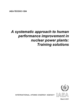 A Systematic Approach to Human Performance Improvement in Nuclear Power Plants