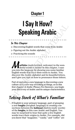 Speaking Arabic