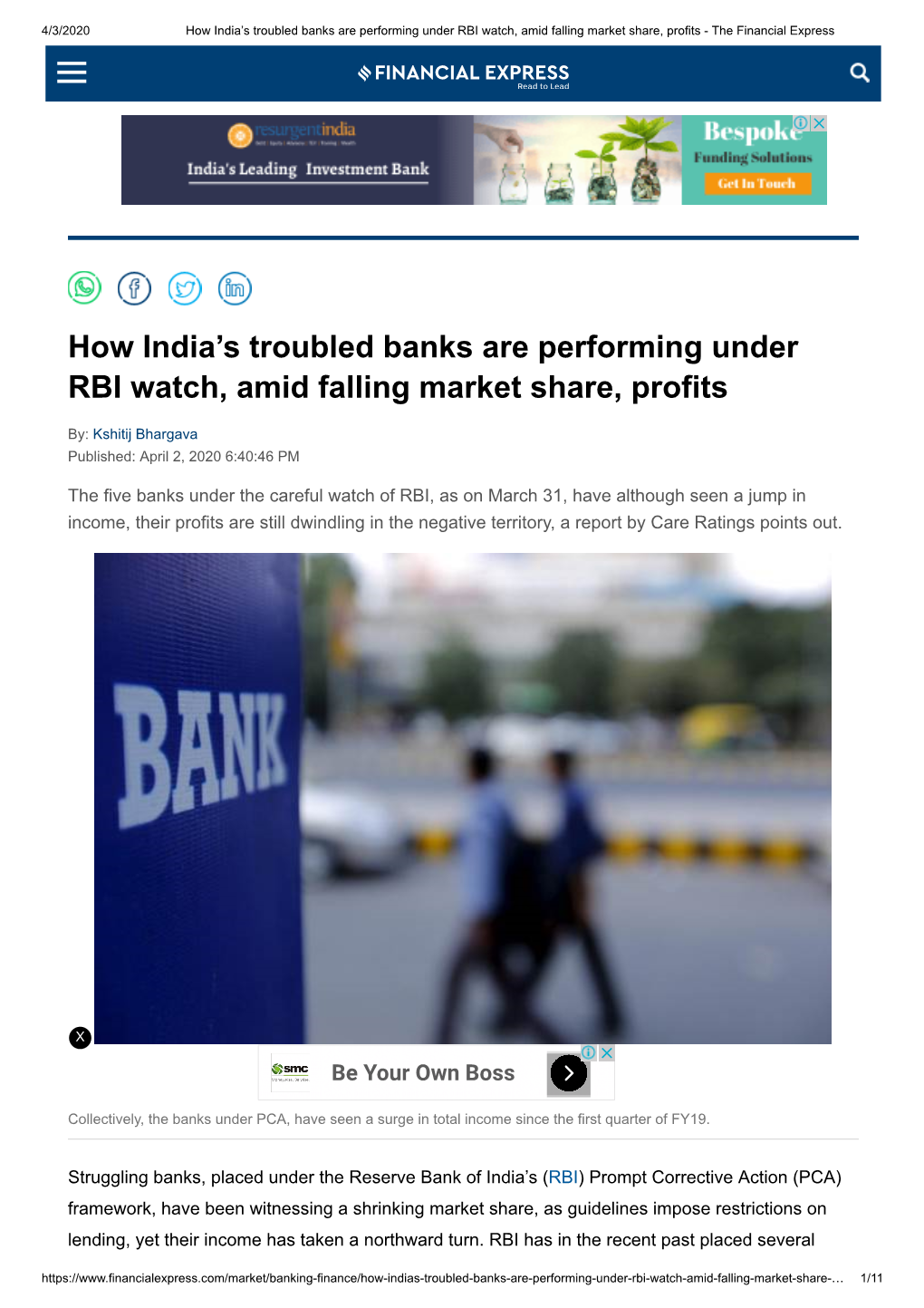 How India's Troubled Banks Are Performing Under RBI Watch, Amid