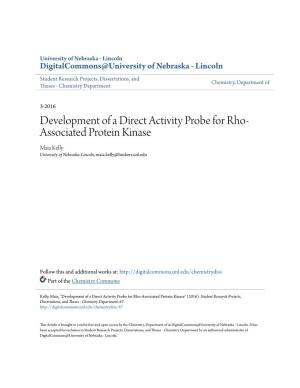 Development of a Direct Activity Probe for Rho-Associated Protein Kinase" (2016)