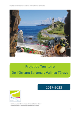 Projet De Territoire De L'ornano Sartenais Valinco Tàravo 2017-2023