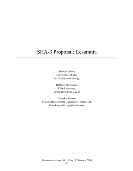 SHA-3 Proposal: Lesamnta