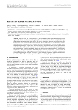 Raisins in Human Health: a Review
