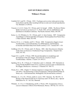 LIST of PUBLICATIONS William J. Wrenn