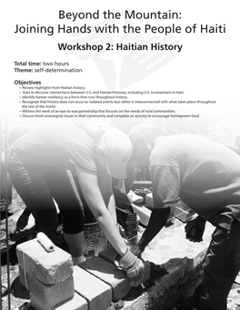 Joining Hands with the People of Haiti Workshop 2: Haitian History