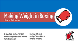 Making Weight in Boxing How to Do It Better