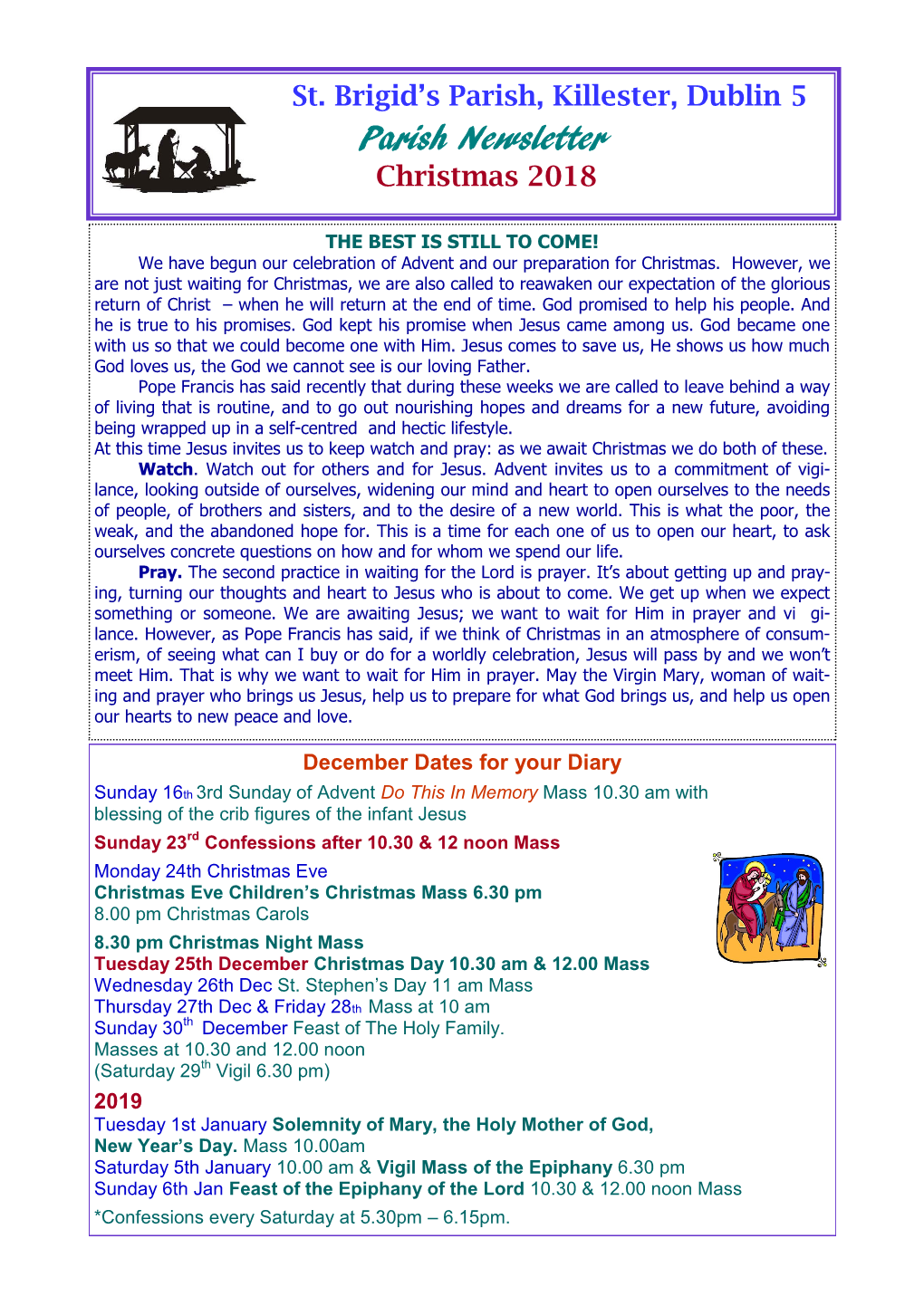 Parish Newsletter Christmas 2018