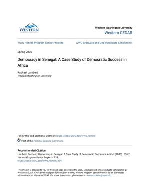 Democracy in Senegal: a Case Study of Democratic Success in Africa