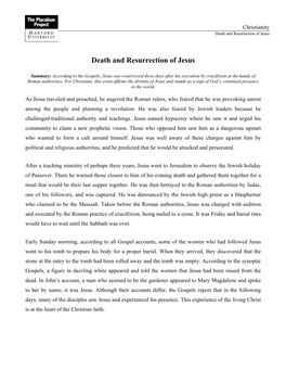 Death and Resurrection of Jesus