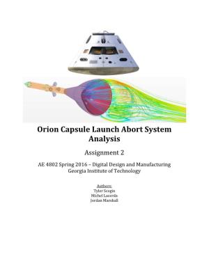 Orion Capsule Launch Abort System Analysis