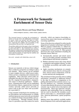 A Framework for Semantic Enrichment of Sensor Data