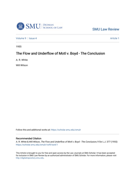 THE FLOW and UNDERFLOW of MOTL V. BOYD the CONCLUSION by A