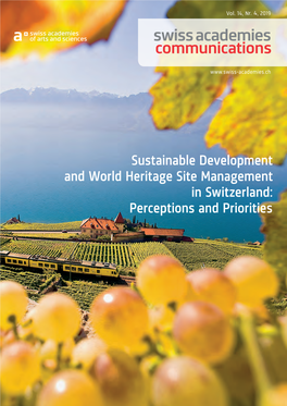 Sustainable Development and World Heritage Site Management in Switzerland: Perceptions and Priorities IMPRESSUM