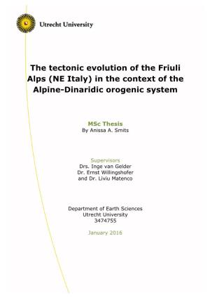(NE Italy) in the Context of the Alpine-Dinaridic Orogenic System